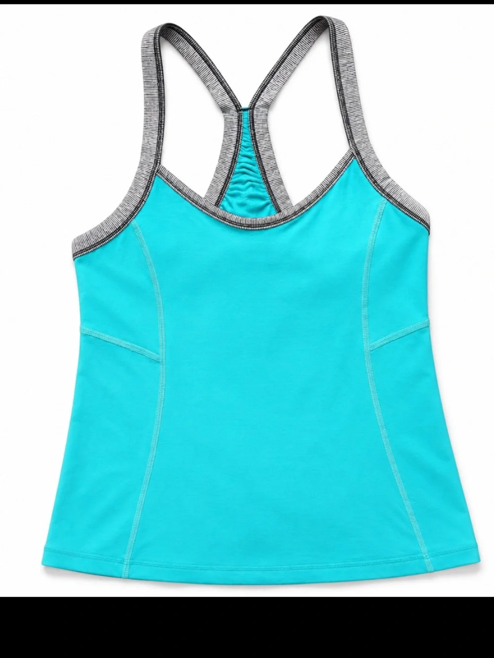 Lululemon Light Teal Strappy Tank  Contrast Trim Sz 6